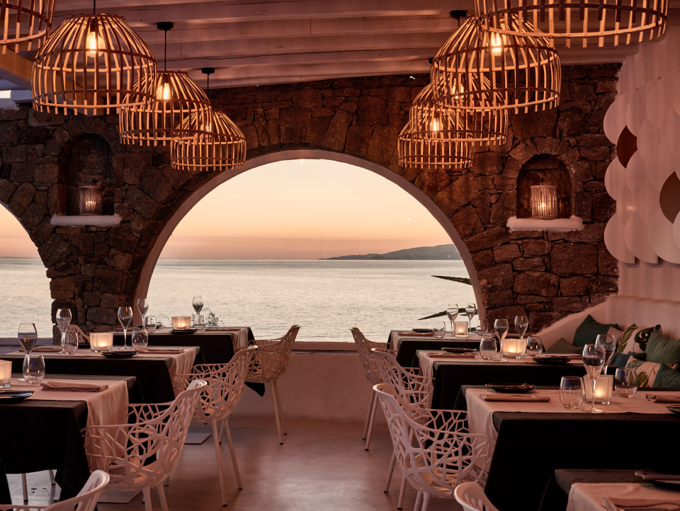Sunset view at Narcissus restaurant.