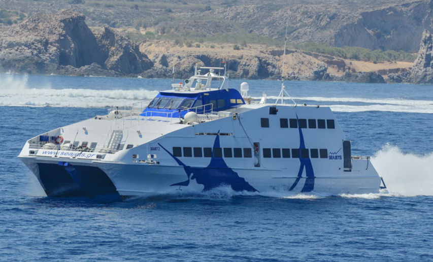 Mykonos to Santorini Fast Ferry: The SeaJet 2 ferry from SeaJets