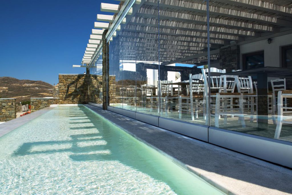 The private pool in Ftelia Bay Hotel