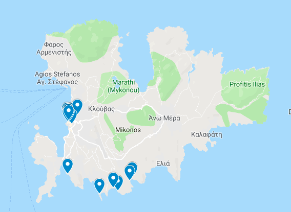 Mykonos Nightlife Map
