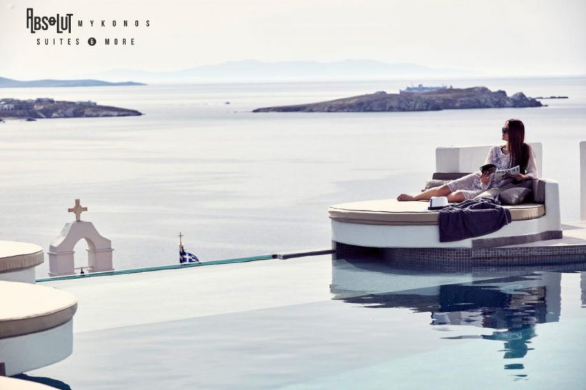 The private pool in Hotel Absolut Mykonos