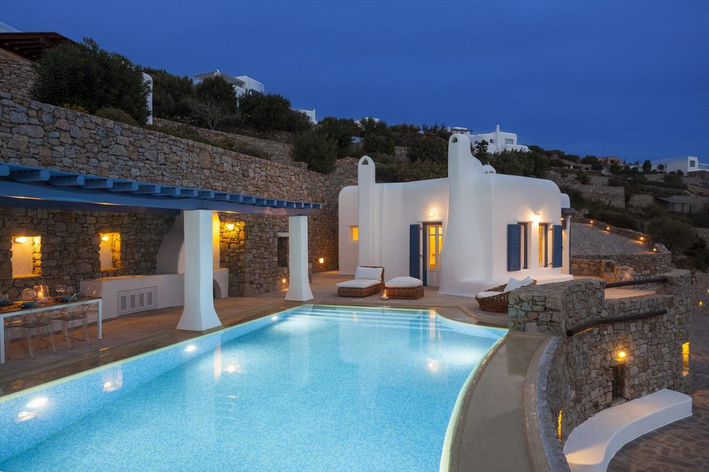 AGL luxury villa swimming pool in Mykonos