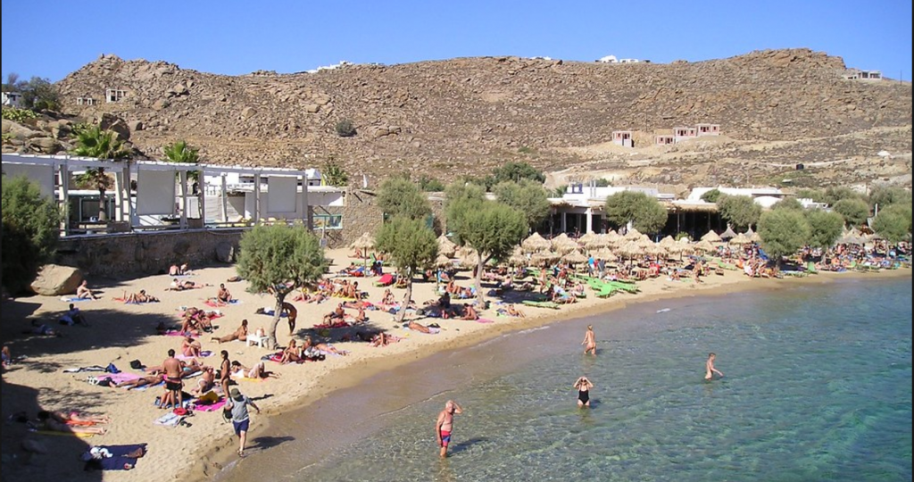 Paradise Beach in Mykonos